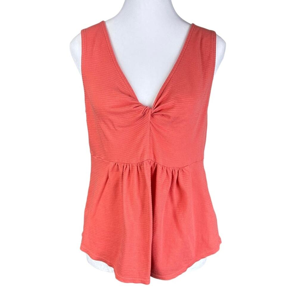 Lucky Brand Twist Front Peplum Tank Coral Size Small - Picture 1 of 7